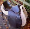 German D FLEX COB leather saddle especially designed for rounder breeds