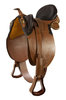 TRADITIONAL STOCK SADDLE WITH HORN plus stirrups, stirrup straps & belly girth